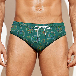 Aboriginal Sea Turtle Pattern Print Men's Swim Briefs