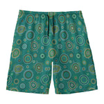 Aboriginal Sea Turtle Pattern Print Men's Swim Trunks