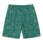 Aboriginal Sea Turtle Pattern Print Men's Swim Trunks