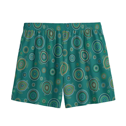 Aboriginal Sea Turtle Pattern Print Mesh Shorts