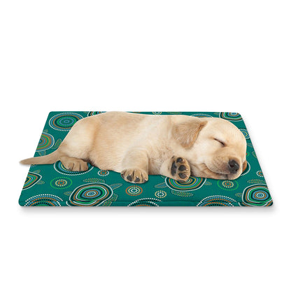 Aboriginal Sea Turtle Pattern Print Pet Cooling Mat Cover