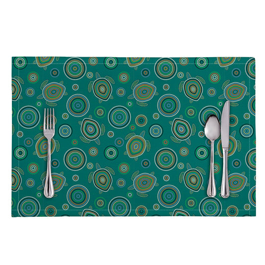 Aboriginal Sea Turtle Pattern Print Placemat