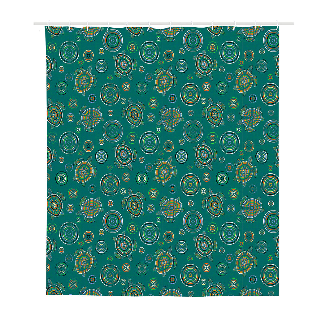 Aboriginal Sea Turtle Pattern Print Polyester Shower Curtain
