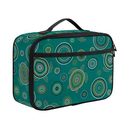 Aboriginal Sea Turtle Pattern Print Portable Lunch Bag