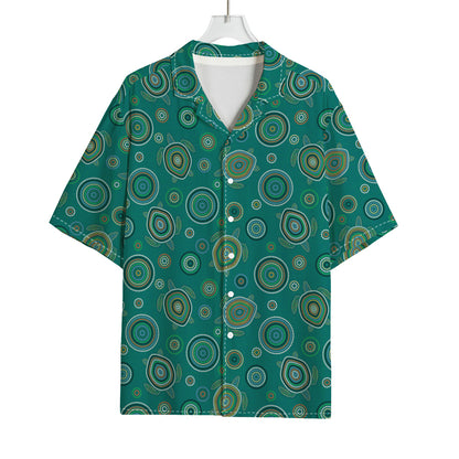 Aboriginal Sea Turtle Pattern Print Rayon Hawaiian Shirt