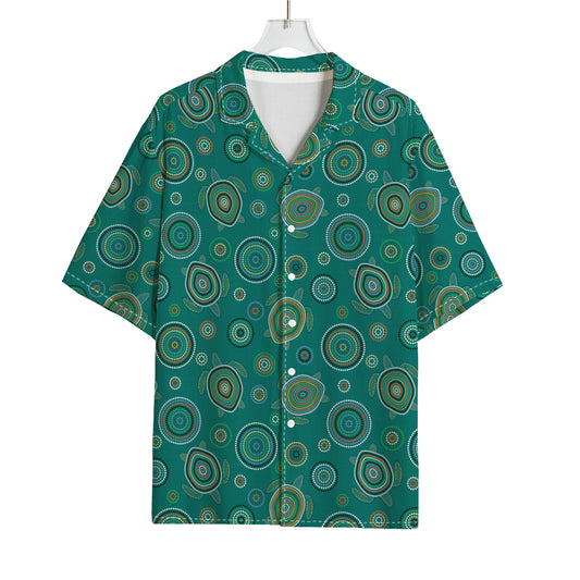 Aboriginal Sea Turtle Pattern Print Rayon Hawaiian Shirt
