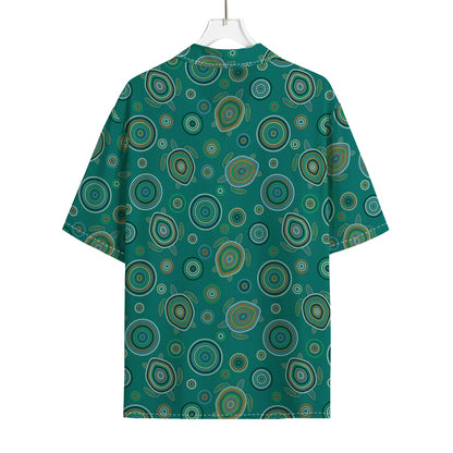 Aboriginal Sea Turtle Pattern Print Rayon Hawaiian Shirt