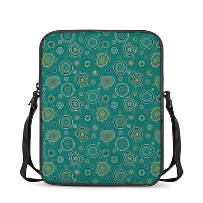 Aboriginal Sea Turtle Pattern Print Rectangular Crossbody Bag