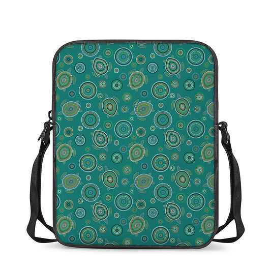 Aboriginal Sea Turtle Pattern Print Rectangular Crossbody Bag