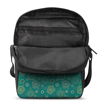 Aboriginal Sea Turtle Pattern Print Rectangular Crossbody Bag