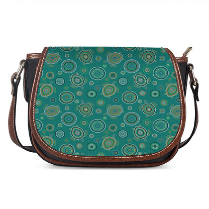Aboriginal Sea Turtle Pattern Print Saddle Bag