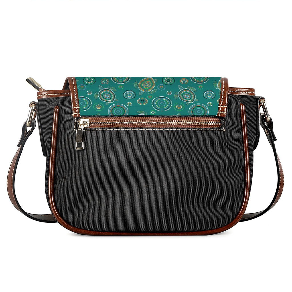 Aboriginal Sea Turtle Pattern Print Saddle Bag