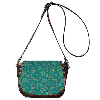 Aboriginal Sea Turtle Pattern Print Saddle Bag