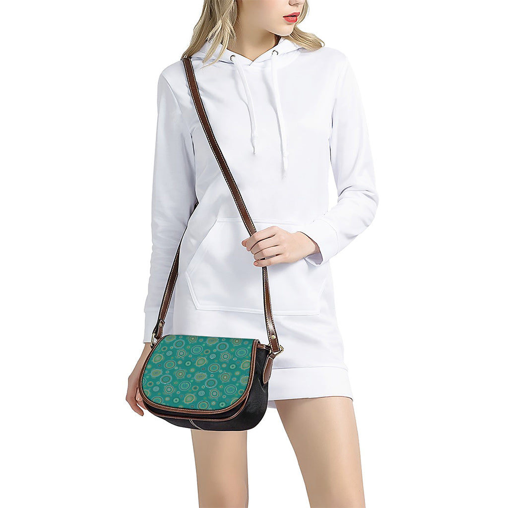 Aboriginal Sea Turtle Pattern Print Saddle Bag