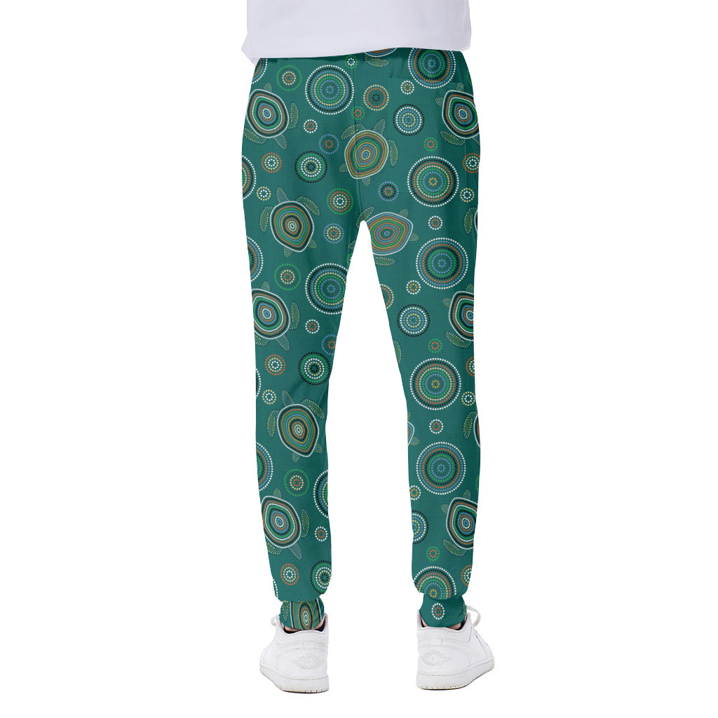 Aboriginal Sea Turtle Pattern Print Scuba Joggers