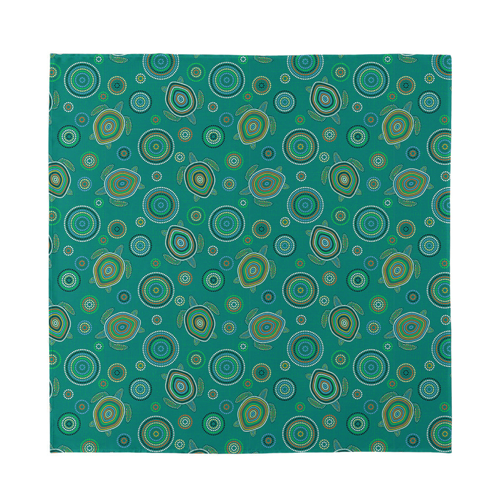 Aboriginal Sea Turtle Pattern Print Silk Bandana