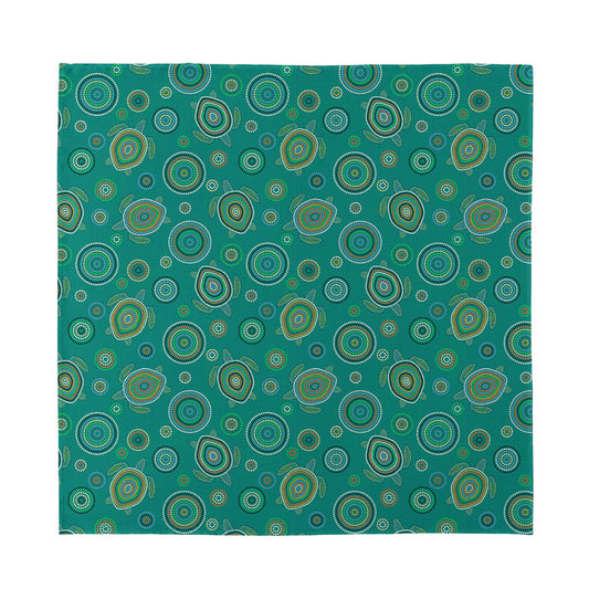 Aboriginal Sea Turtle Pattern Print Silk Bandana