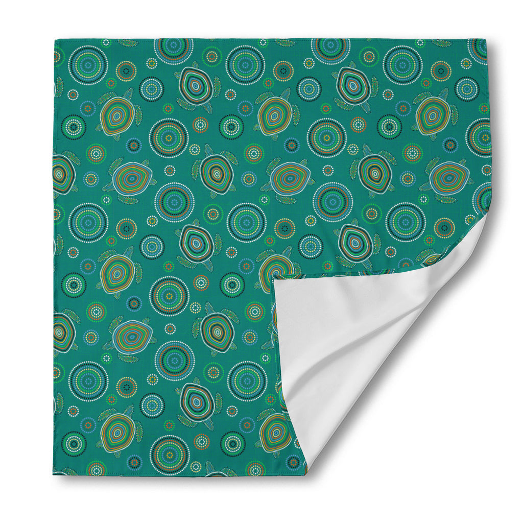Aboriginal Sea Turtle Pattern Print Silk Bandana