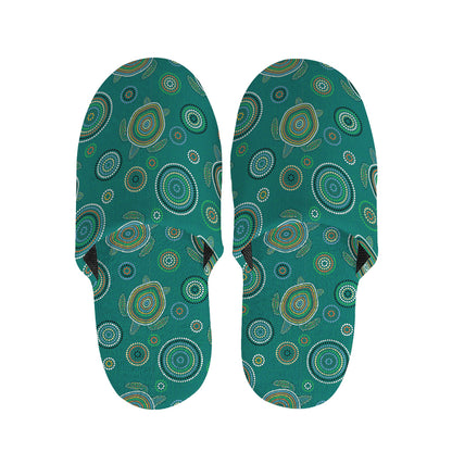 Aboriginal Sea Turtle Pattern Print Slippers