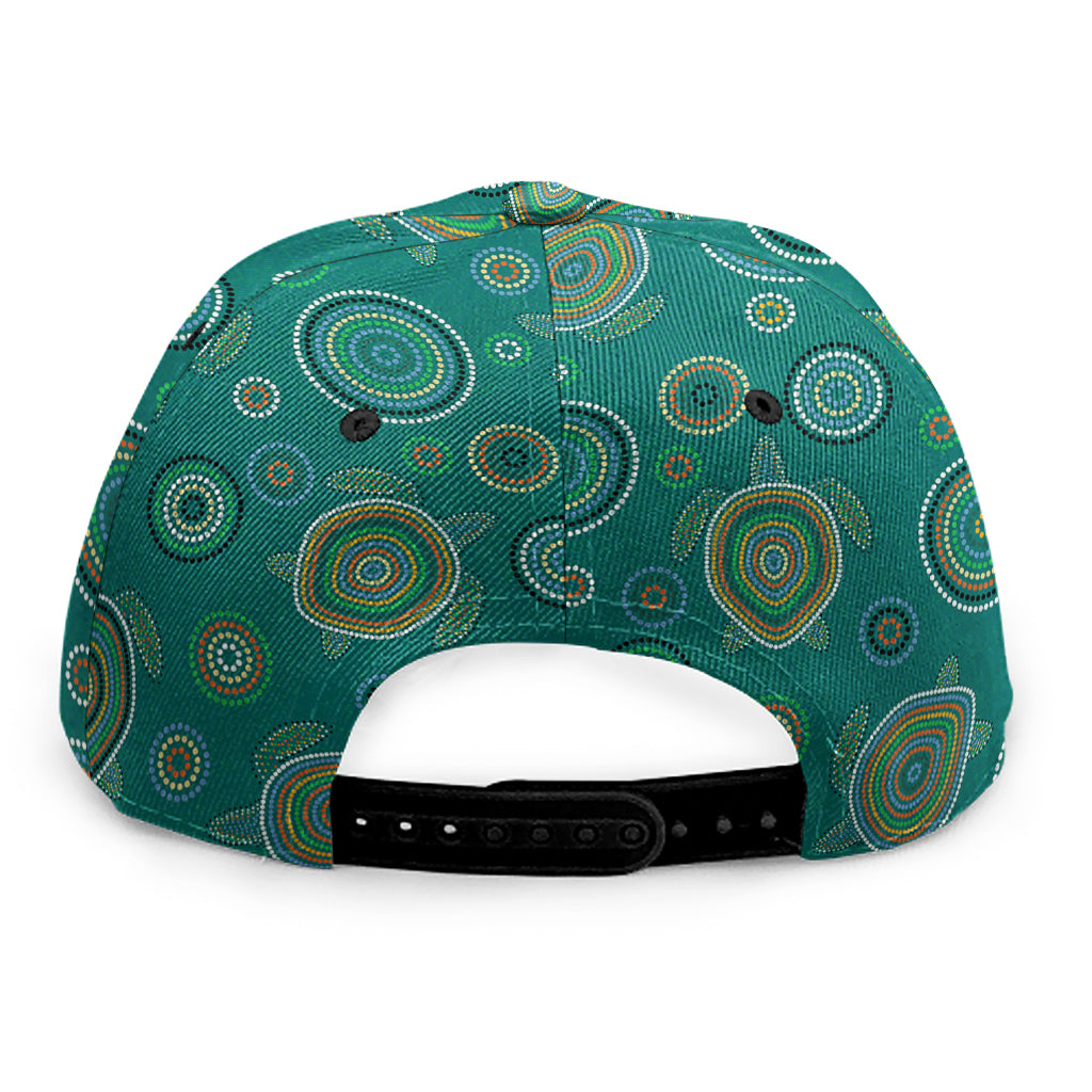 Aboriginal Sea Turtle Pattern Print Snapback Cap