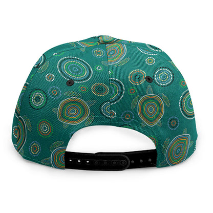 Aboriginal Sea Turtle Pattern Print Snapback Cap