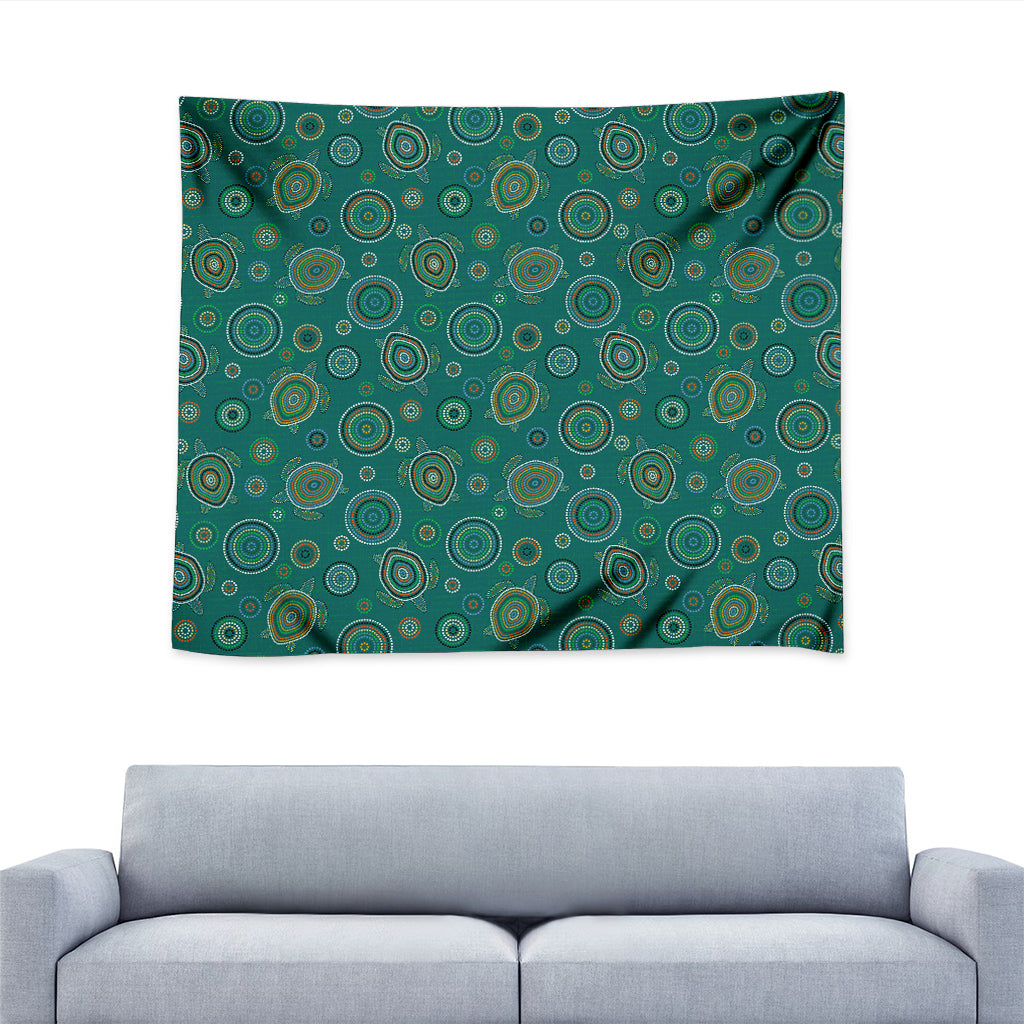 Aboriginal Sea Turtle Pattern Print Tapestry
