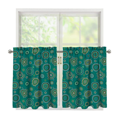 Aboriginal Sea Turtle Pattern Print Tier Curtains