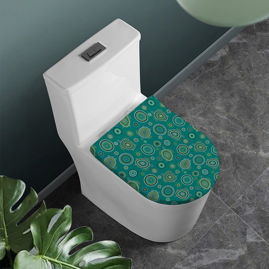 Aboriginal Sea Turtle Pattern Print Toilet Lid Cover