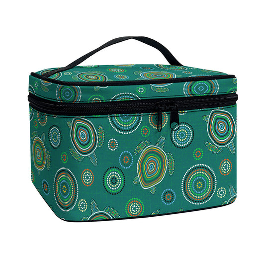 Aboriginal Sea Turtle Pattern Print Travel Makeup Bag