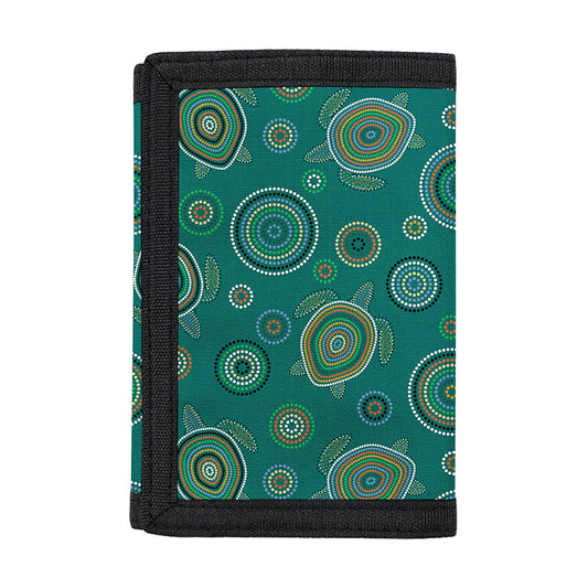 Aboriginal Sea Turtle Pattern Print Trifold Wallet