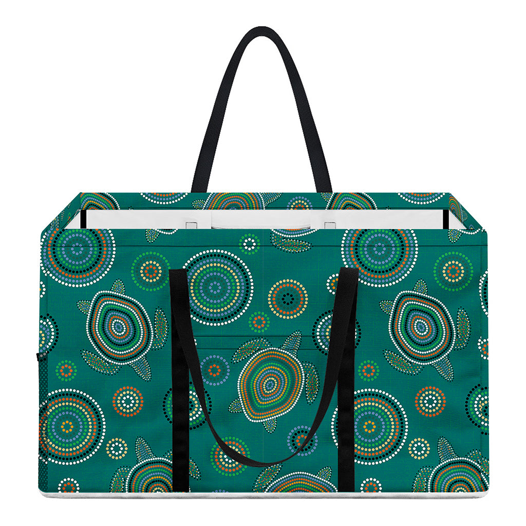Aboriginal Sea Turtle Pattern Print Utility Tote Bag