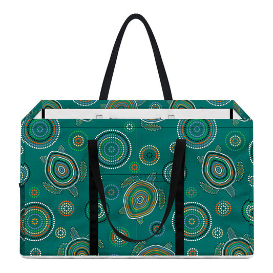 Aboriginal Sea Turtle Pattern Print Utility Tote Bag