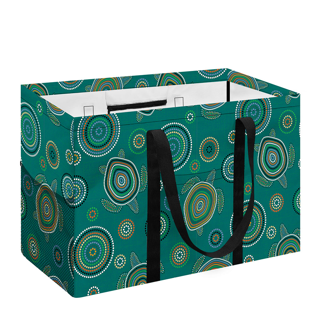 Aboriginal Sea Turtle Pattern Print Utility Tote Bag
