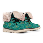 Aboriginal Sea Turtle Pattern Print Winter Boots