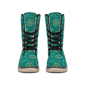 Aboriginal Sea Turtle Pattern Print Winter Boots