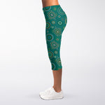 Aboriginal Sea Turtle Pattern Print Women's Capri Leggings