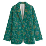 Aboriginal Sea Turtle Pattern Print Women's Cotton Blazer