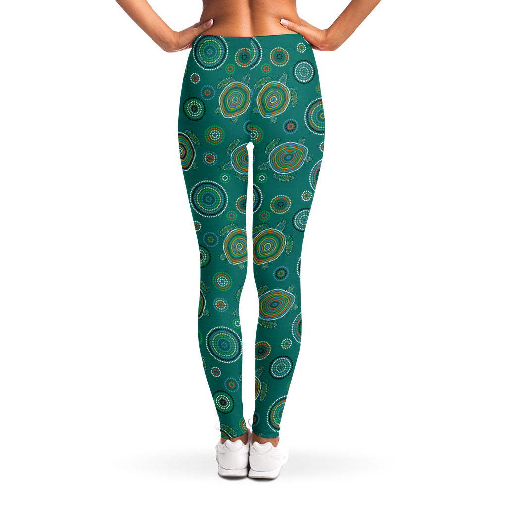 Aboriginal Sea Turtle Pattern Print Women's Leggings