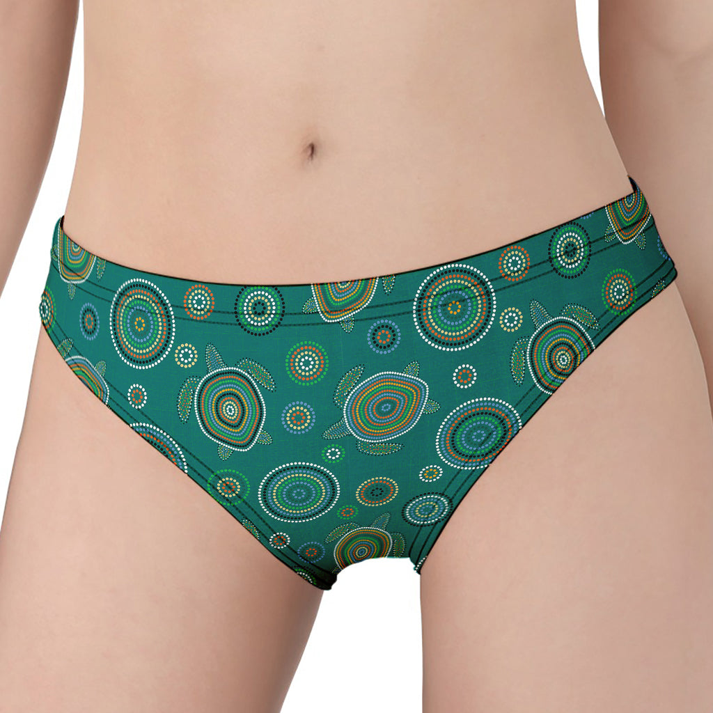 Aboriginal Sea Turtle Pattern Print Women's Panties