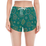Aboriginal Sea Turtle Pattern Print Women's Split Running Shorts