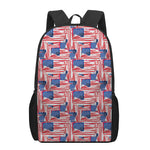 Abstract American Flag Print 17 Inch Backpack