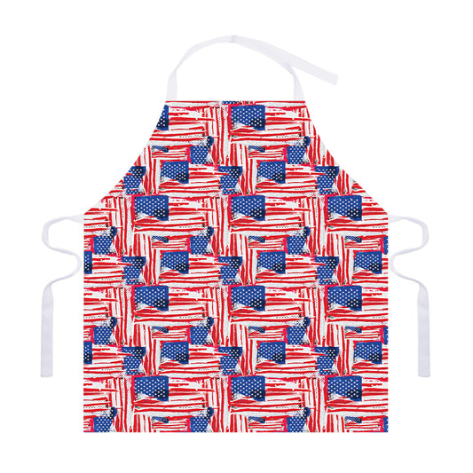 Abstract American Flag Print Adjustable Apron