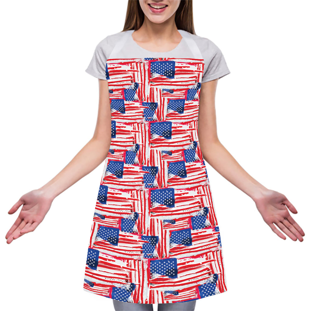 Abstract American Flag Print Adjustable Apron