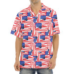 Abstract American Flag Print Aloha Shirt