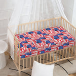 Abstract American Flag Print Baby Crib Sheet