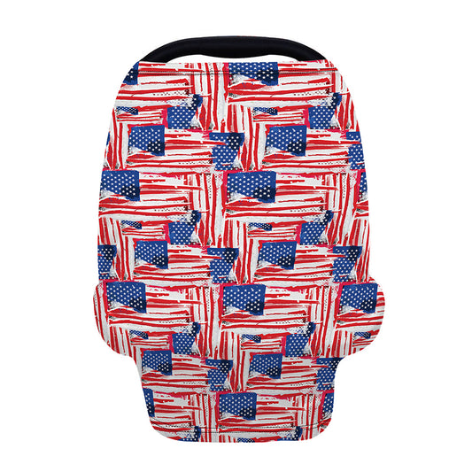 Abstract American Flag Print Baby Seat Cover