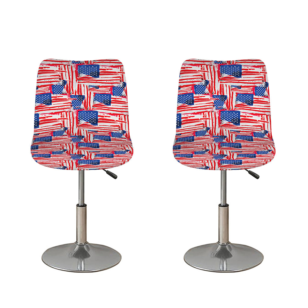 Abstract American Flag Print Bar Stool Covers