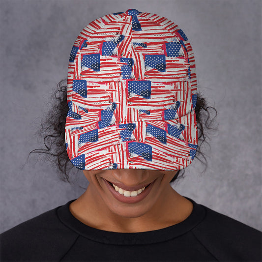 Abstract American Flag Print Baseball Cap