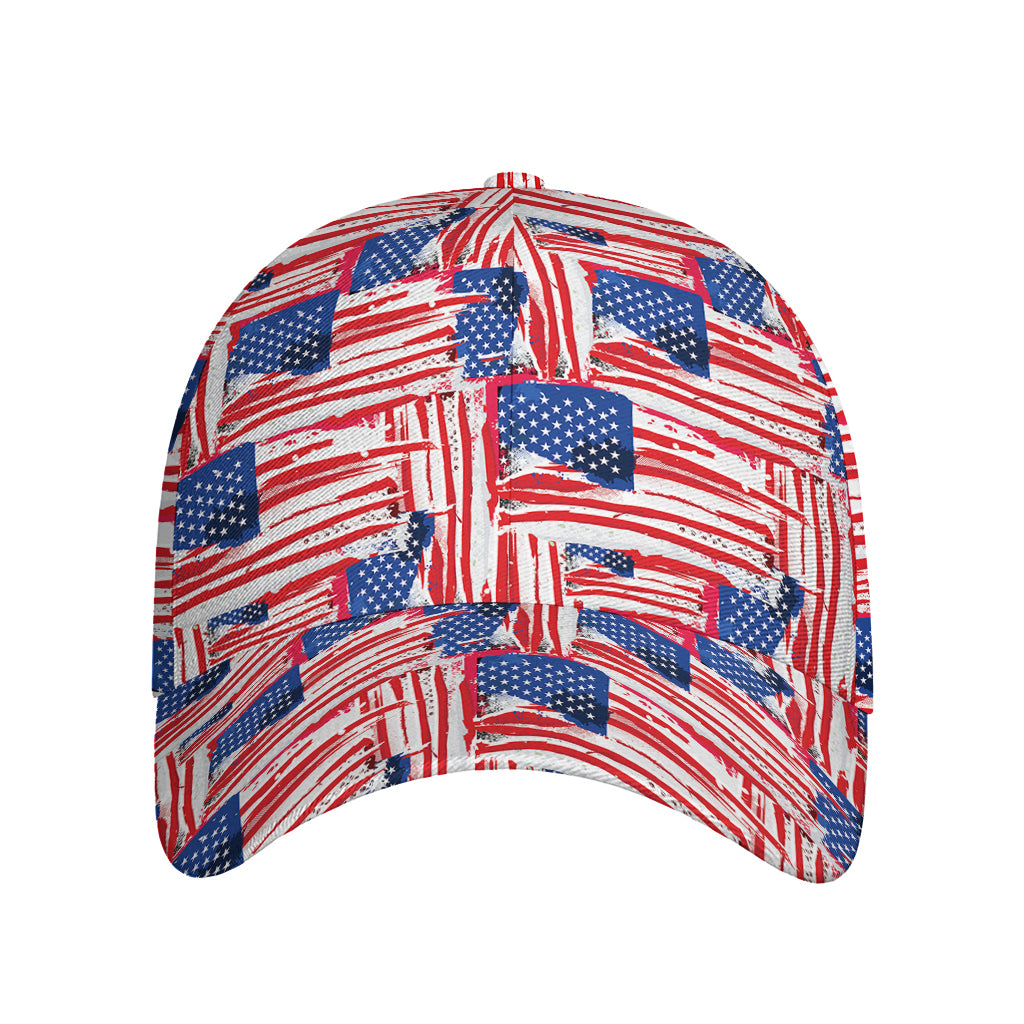 Abstract American Flag Print Baseball Cap