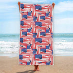 Abstract American Flag Print Beach Towel